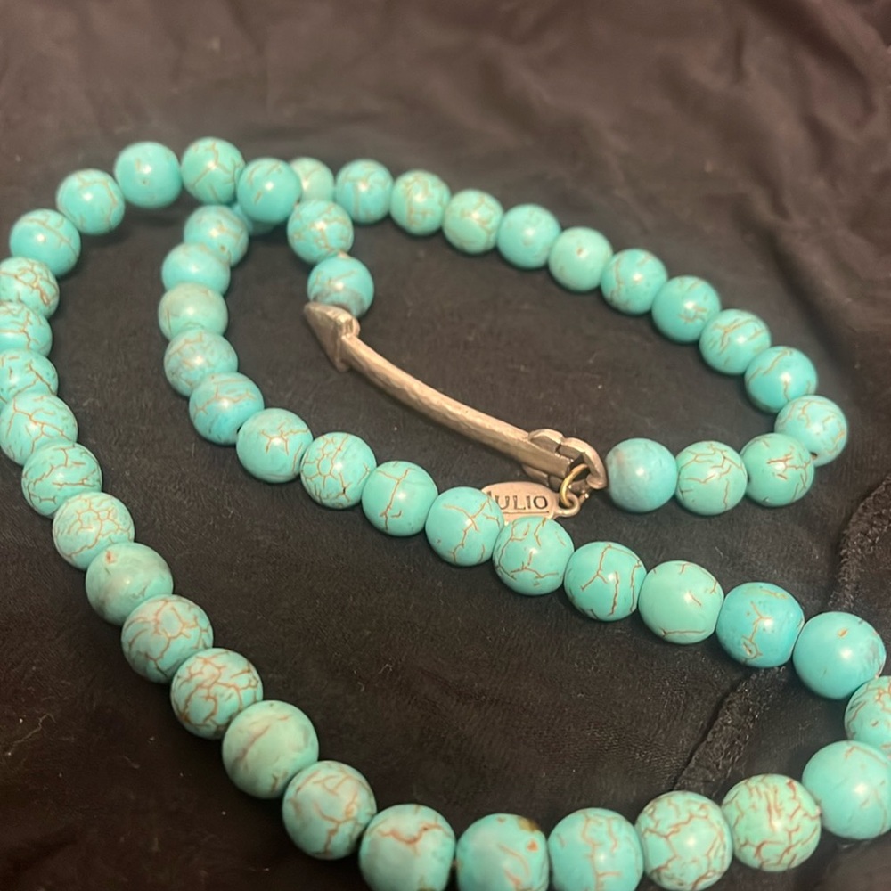 Julio Turquoise and silver Arrow Necklace